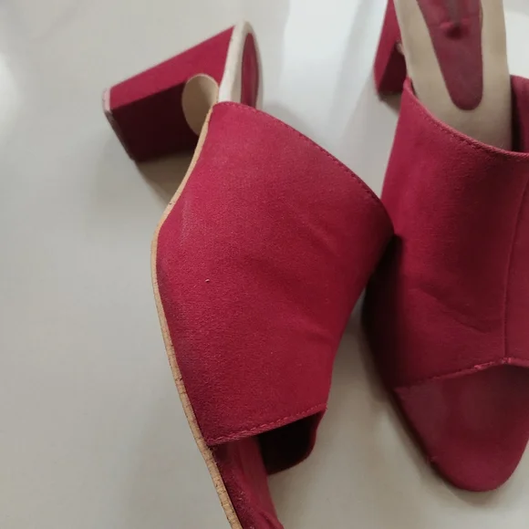Velvet block heels in red size 37 fixed price - Picture 3 of 7